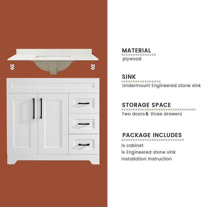 36" Luxurious Bathroom Vanity - Image 4