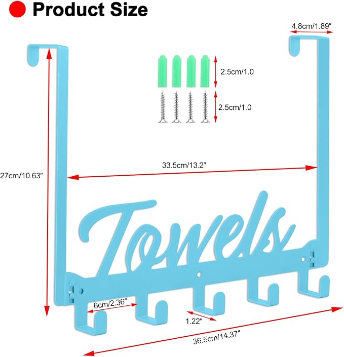 Over The Door Hooks, Towel Rack - Image 2