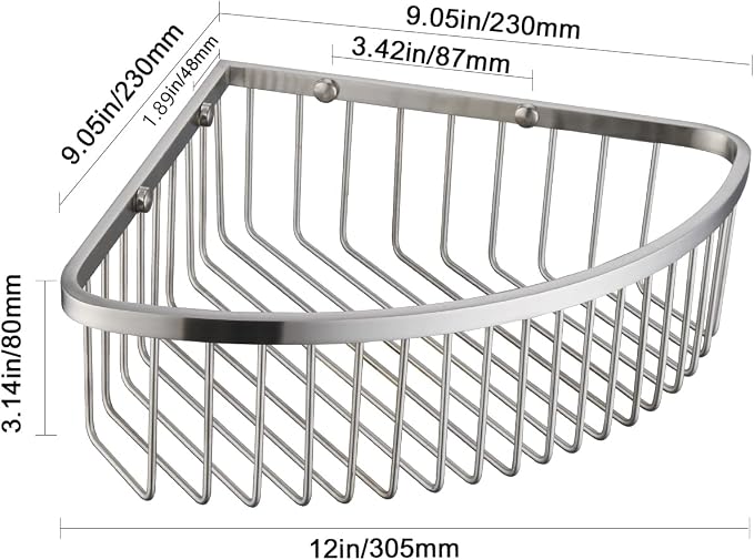 Bathroom Shower Caddy Corner Shelf Basket, Ultra Sturdy Rust-Proof Stainless - Image 5