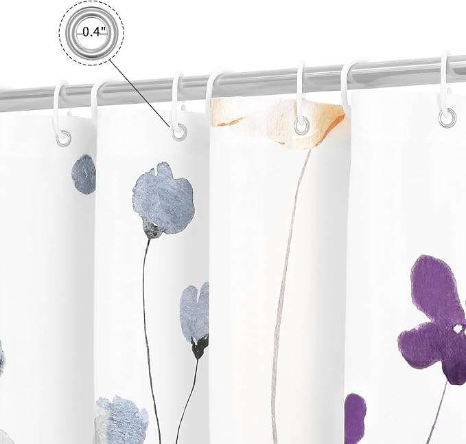 Gibelle Small Stall Shower Curtain 36 x 72, Narrow Half Watercolor Floral - Image 4