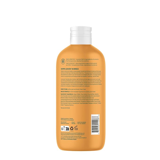 ATTITUDE Body Wash, EWG Verified Shower Gel, Dermatologically Tested, Plant and - Image 6