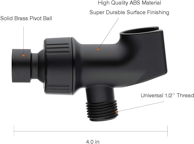 2PCS Universal Black Shower Arm Holder, Adjustable Mount Bracket - Image 4