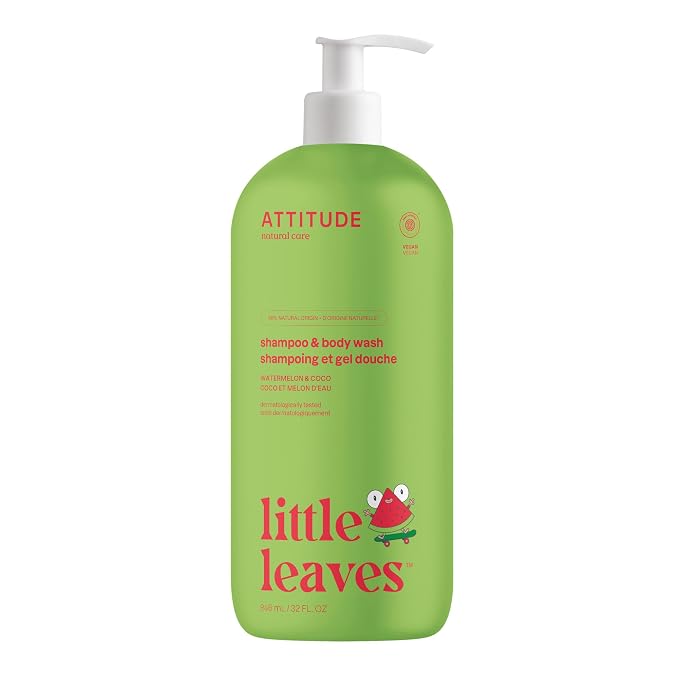 ATTITUDE Shampoo and Body Wash for Kids, EWG Verified Hair and Body Cleanser by ATTITUDE
