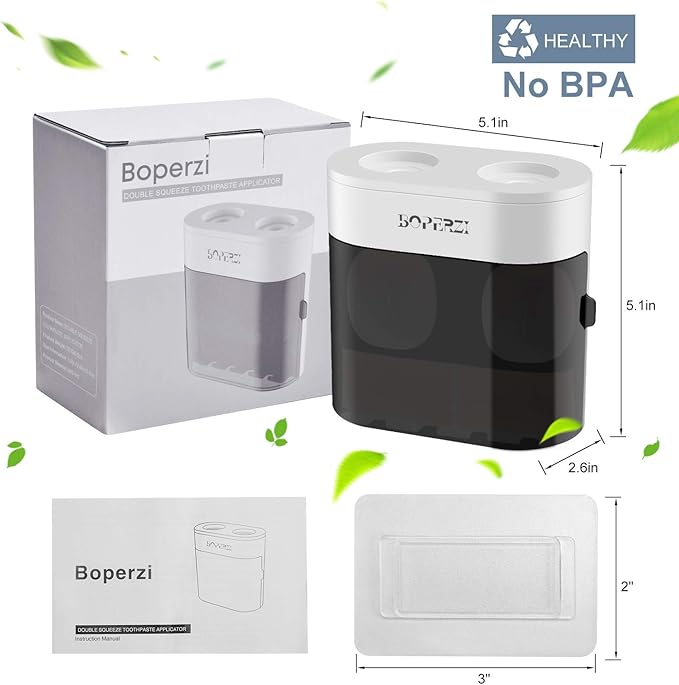 Boperzi Dustproof Cover Toothbrush Holder Wall Mounted Automatic Dispenser - Image 6