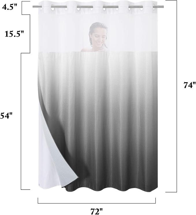 Gibelle No Hook Waffle Weave Shower Curtain - Image 7