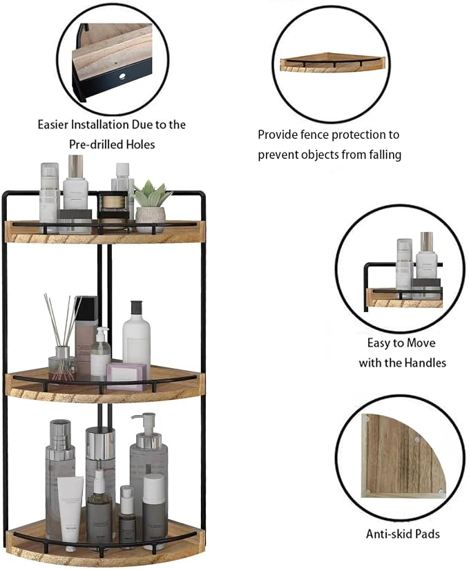 Dorhors 3-Tier Corner Bathroom Organizer Countertop - Image 4
