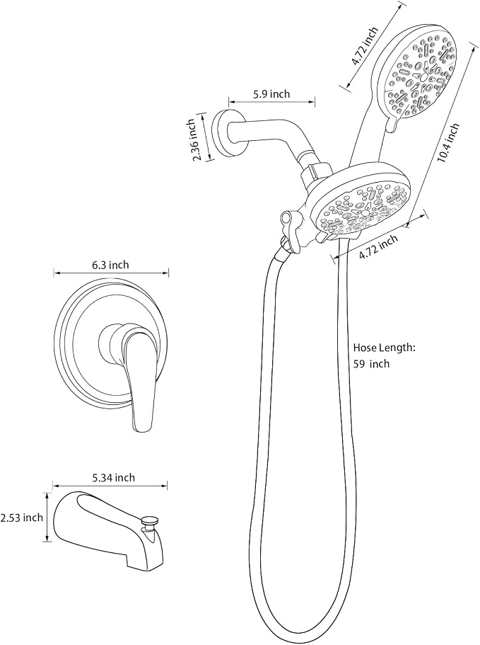 Shower Tub Kit Dual Shower System - Image 7
