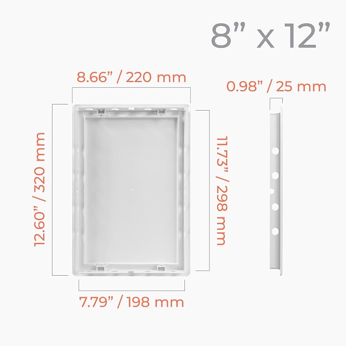 8x12 Inch White Access Panel – ABS Plastic Rectangular Wall & Ceiling Access - Image 2