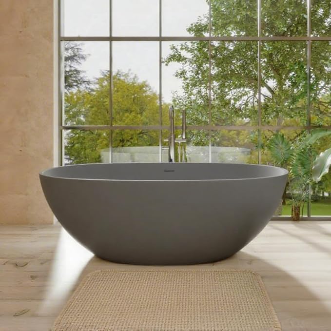Abruzzo 65" Freestanding Solid Surface Bathtub by ABRUZZO