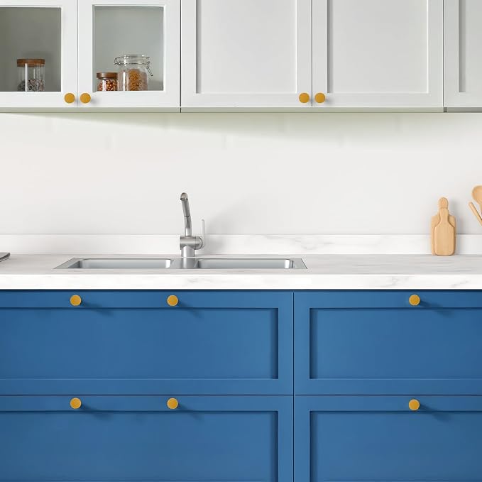 Ravinte 20 Pack Cabinet Knobs Earthy Yellow Kitchen Cabinet Knobs Round Dresser - Image 6