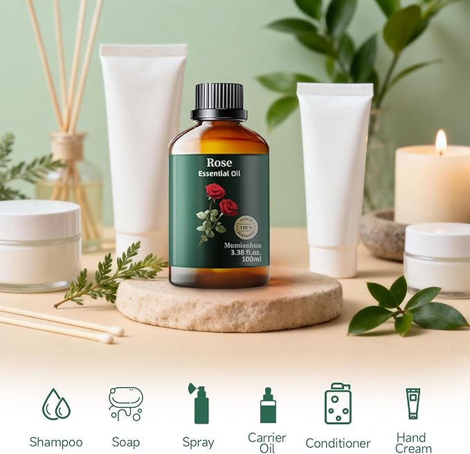Pure Rose Essential Oil for Reed Diffuser, Aromatherapy, Evening Relaxation - Image 6