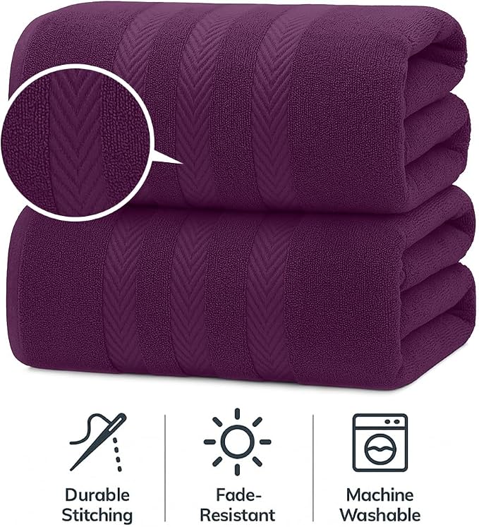 RIVERSIDE Pack of 2 Extra Large Bath Sheets 35 x 70 Inches - Image 3