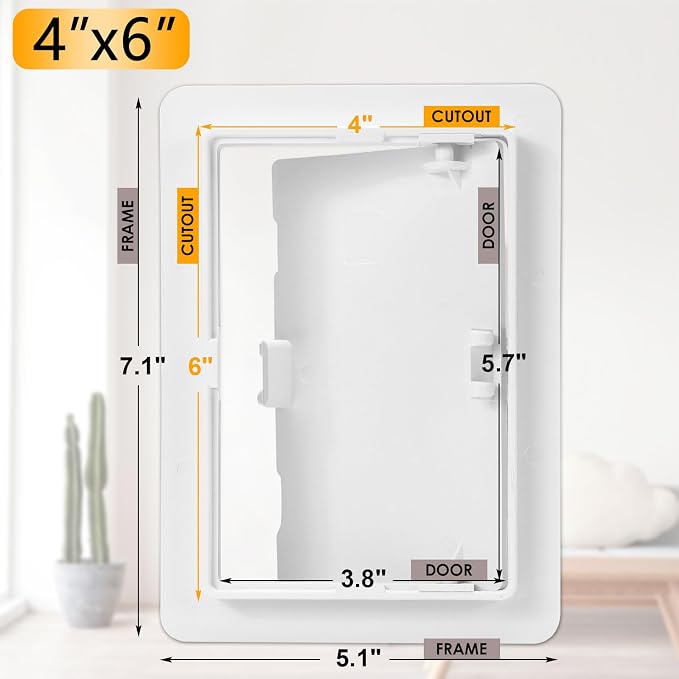 Suteck Plumbing Access Panel for Drywall Ceiling 4 x 6 Inch Reinforced Plastic - Image 2