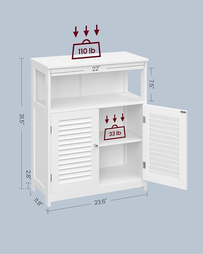 VASAGLE Floor Storage Cabinet, Freestanding Storage Unit - Image 3