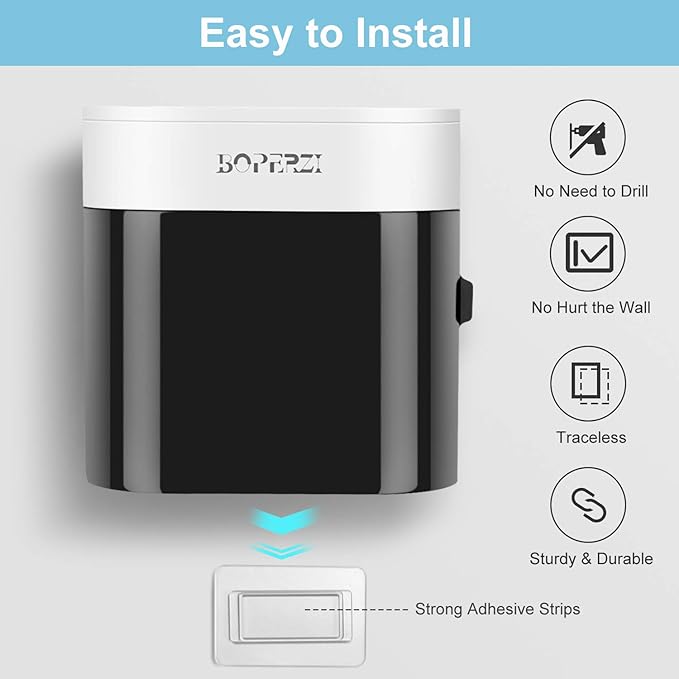 Boperzi Dustproof Cover Toothbrush Holder Wall Mounted Automatic Dispenser - Image 2