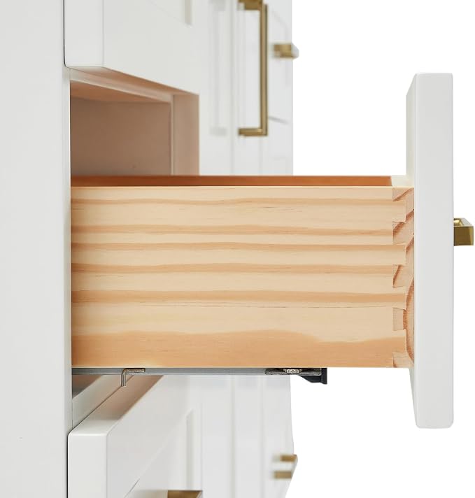 ARIEL Taylor 67" White Bathroom Vanity, 1.5" Edge Pure White Quartz Countertop - Image 7