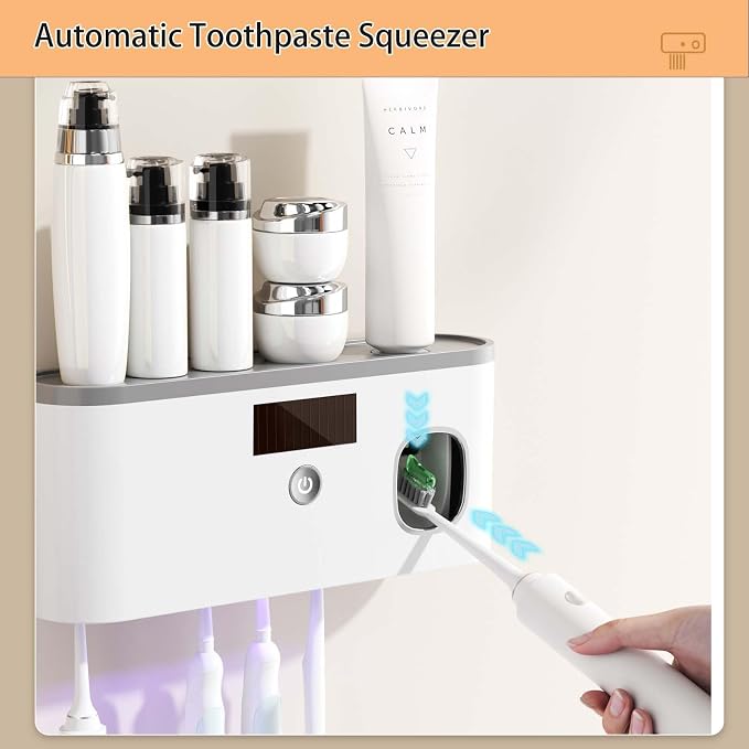 Toothbrush Holders for Bathrooms, Toothbrush Sanitizer Holder for Kids and Adult - Image 3
