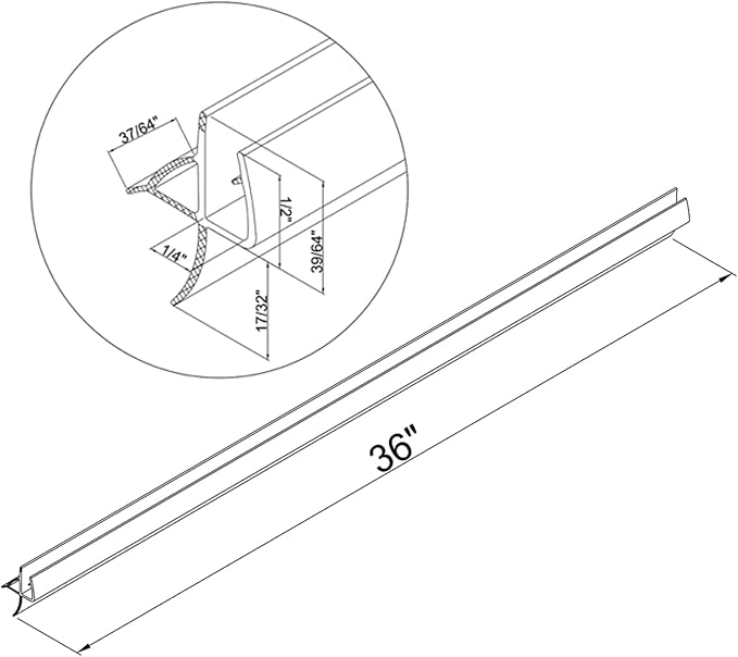 Frameless Shower Door Bottom Seal - Image 3