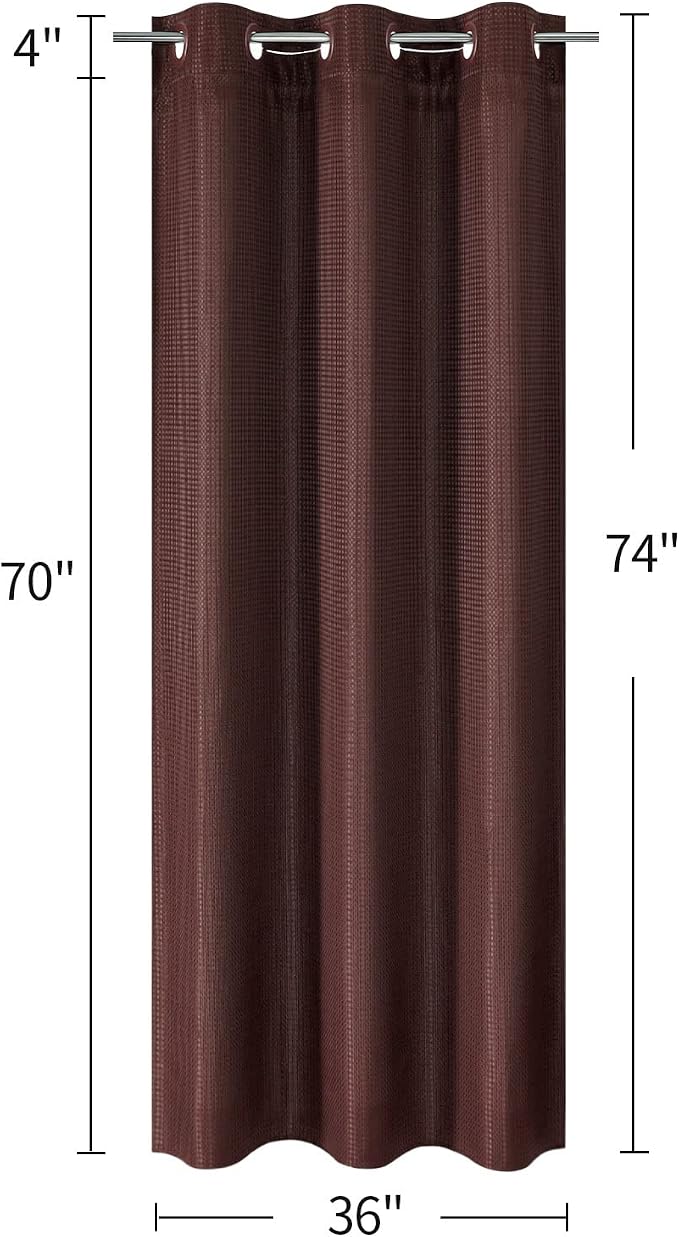 MitoVilla Brown Waffle Small Stall Shower Curtain Liner Set 36 x 74, No Hooks - Image 7