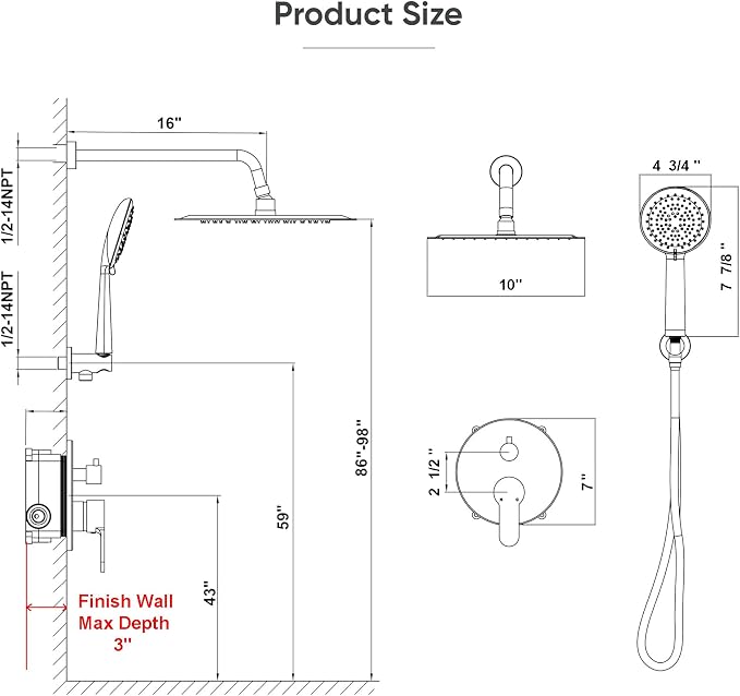 Gabrylly Gold Shower Head System, Shower Faucet Set - Image 8