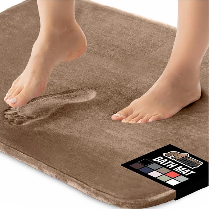 GORILLA GRIP Memory Foam Bath Mat, Soft Absorbent Velvet Bathroom Mats by GorillaGrip