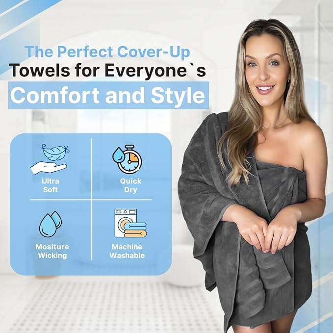 Infinitee Xclusives 100% Cotton Luxury Bath Towels Set of 2 - Image 4