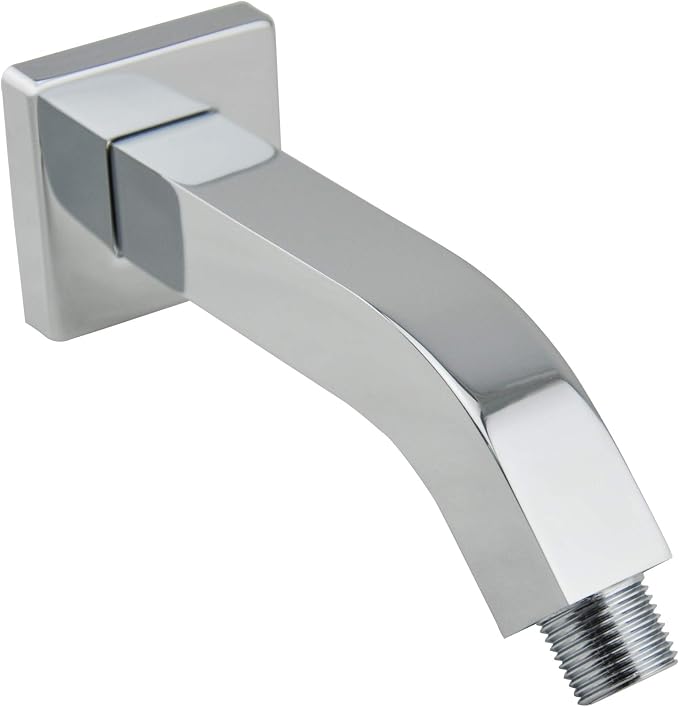 Aquaiaw Square Shower Arm and Anti-Scratch O-Ring Flange, 6 inch, Solid Brass by AQUAIAW