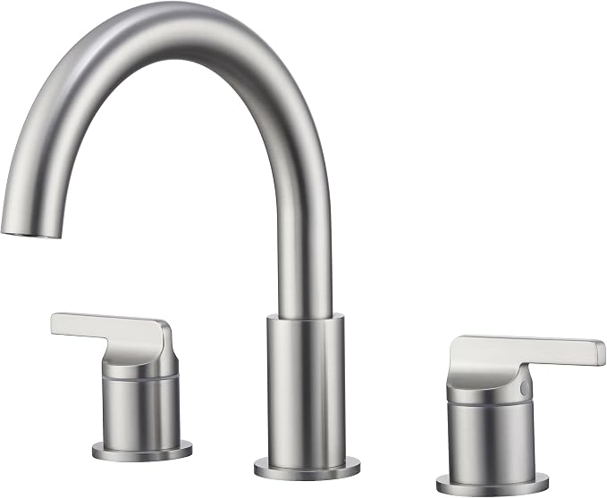 SITGES Brushed Nickel High-Arc Bathtub Faucet, Solid Brass, 2-Handle Deck Mount by SITGES