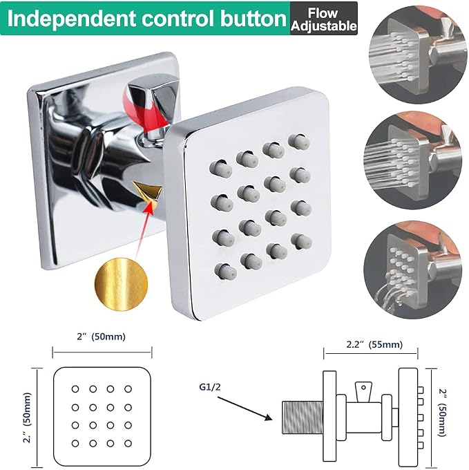 Bathroom Shower System, 16X32 inches Ceiling Mount Thermostatic Large Rain - Image 3