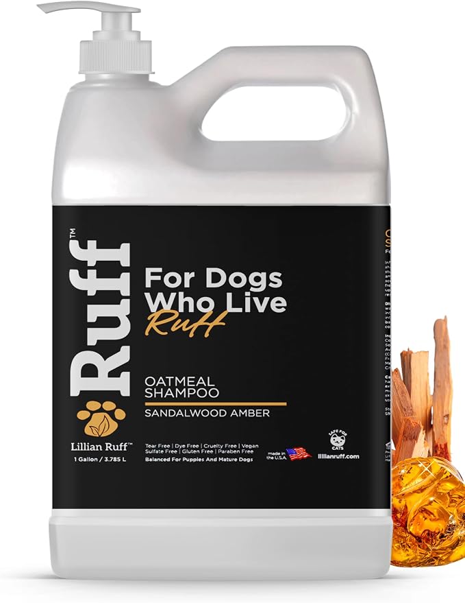 Ruff by Lillian Ruff Oatmeal Dog Shampoo Sandalwood Amber – Moisturizing Pet by LillianRuff