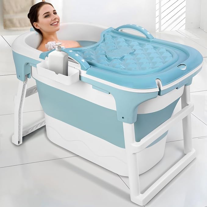 Foldable Bathtub for Adults, Portable Bathtub for Shower, Effortless by Unknown