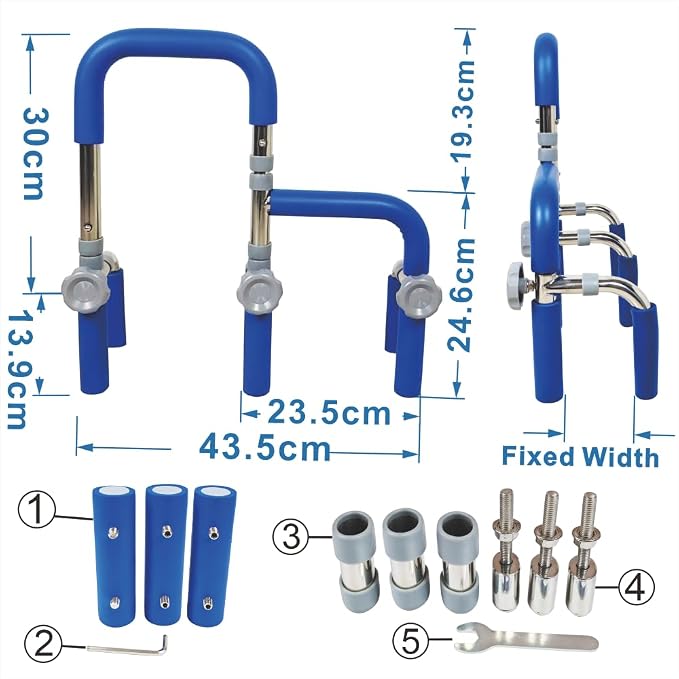 304 Stainless Steel Grab Bars for Bathtubs and Showers, Adjustable Bathtub - Image 2