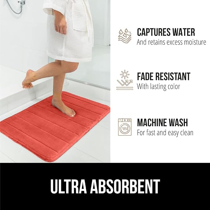 GORILLA GRIP Memory Foam Bath Mat, Soft Absorbent US Designed Bathroom Rug - Image 7