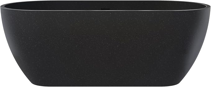 Stone Resin Freestanding Bathtub 63", Terrazzo Bathtub Soaking Tub, Solid - Image 7