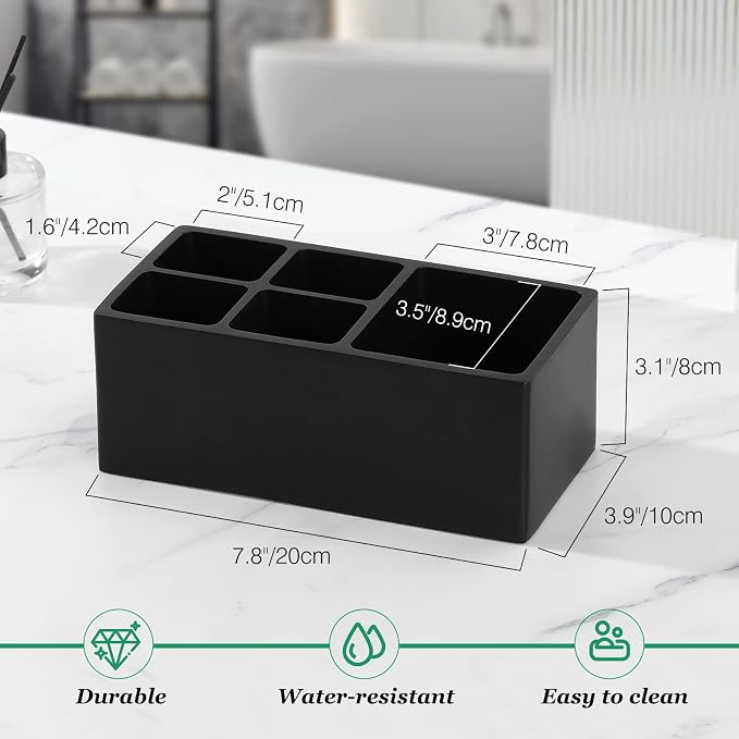 Luxspire Toothbrush Holder, 5 Slots Toothbrush Razor Holder Toothpaste Stand - Image 6