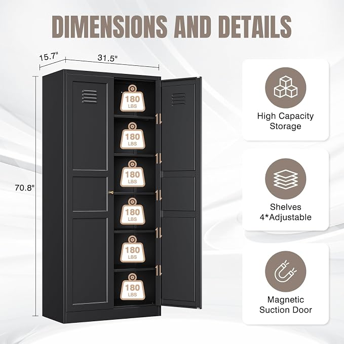 Yizosh Metal Storage Cabinet - Image 2