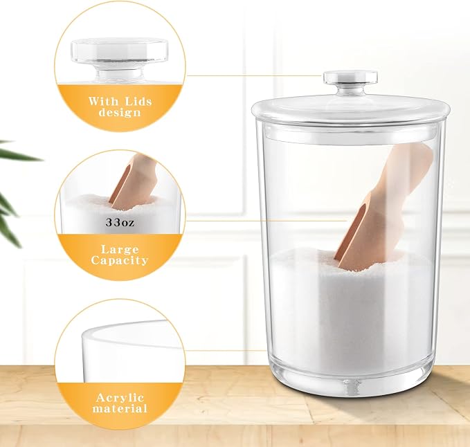 1000ML/33OZ Acrylic Bath Salt jar - Image 3