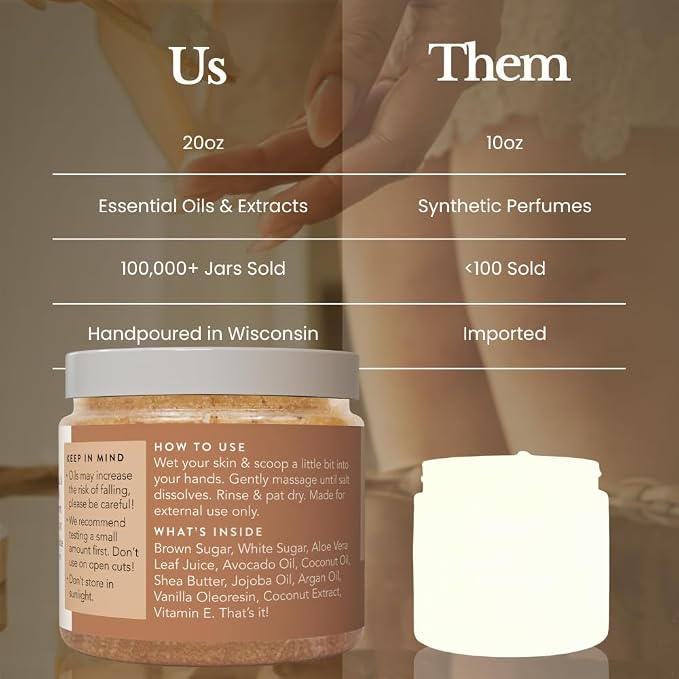 Bare Botanics Brown Sugar Body Scrub 20 oz - Image 7