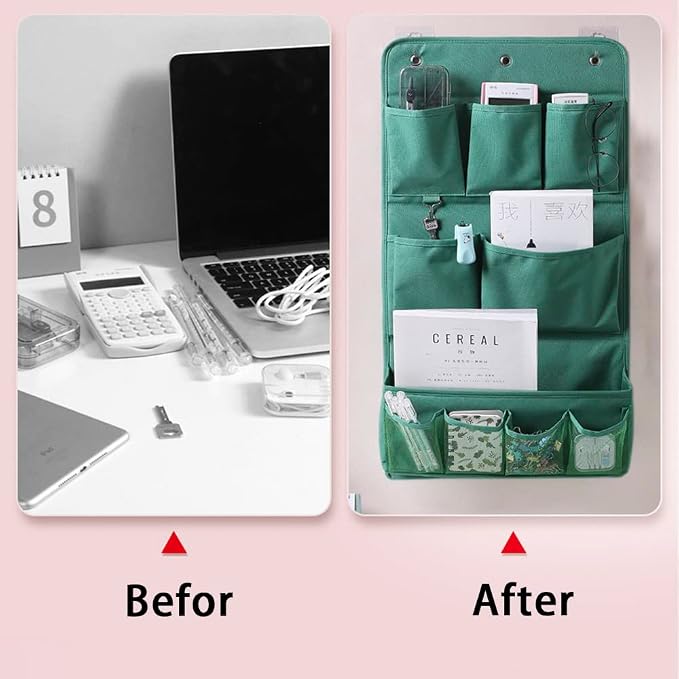 HSLFUAI Hanging Organizer with Pockets – Wall & Door Storage Bag with 3 Sticky - Image 5