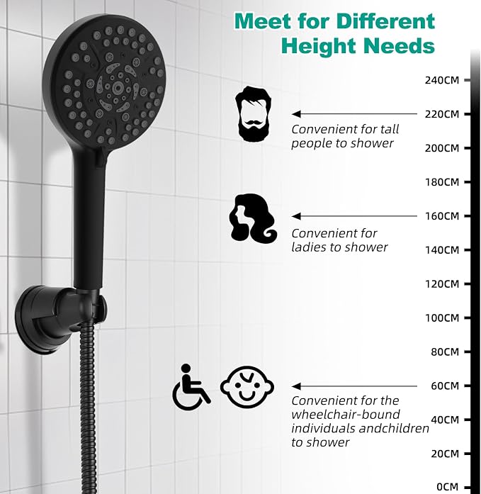Hibbent Vacuum Suction Cup Shower Head Holder, Removable Showerhead Bracket - Image 4