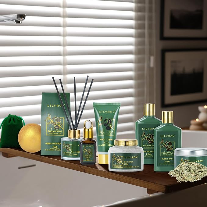 Christmas Gift Basket for Women and Men- 15-Piece Premium Eucalyptus Bath Gift - Image 3