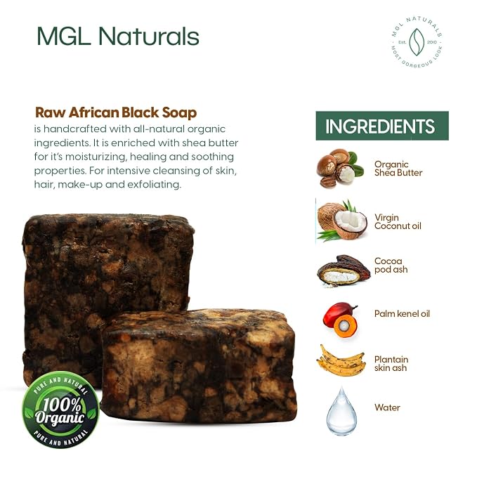 MGL Naturals Raw African Black Soap, 1 lb. - Image 4