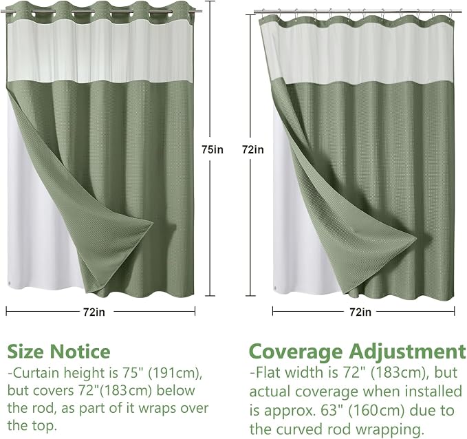 VANZAVANZU Hookless Shower Curtain - Image 6