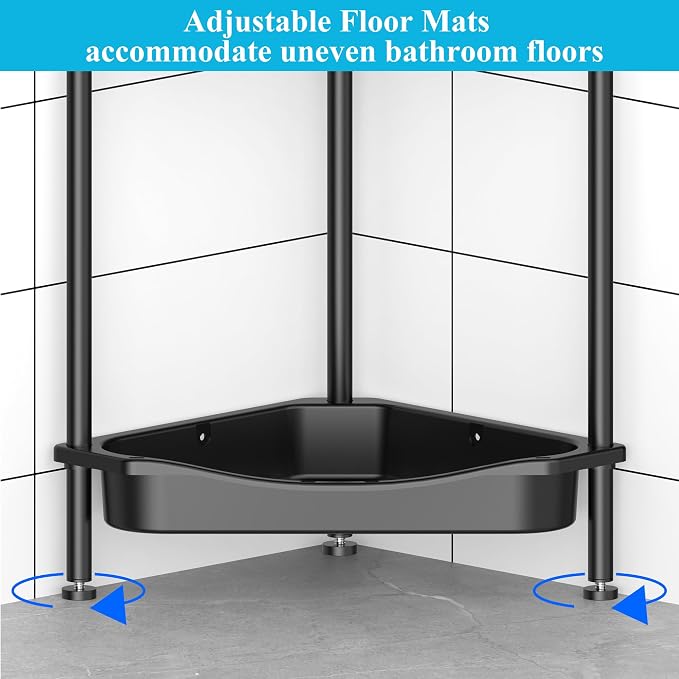 4 Tier Floor Standing Corner Shower Caddy Organizer Shelf - Image 2