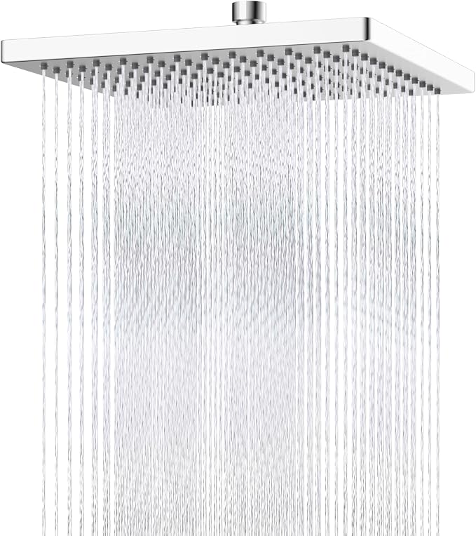 Hibbent Thickness Metal Rain Shower Head, 12 Inch High Pressure Shower Heads by Hibbent