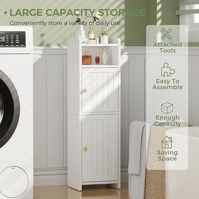 BEWISHOME Small Bathroom Cabinet, Bathroom Storage Cabinet - Image 4