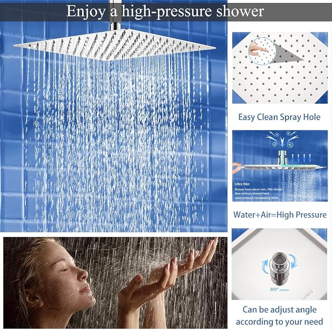 Shower Faucet Set Polished Chrome Shower System, Knob Switch Diverter Shower - Image 4