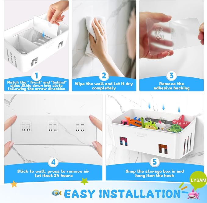 Lysam Bath Toy Storage 2 Packs, Large Bath Toy Holder - Image 8