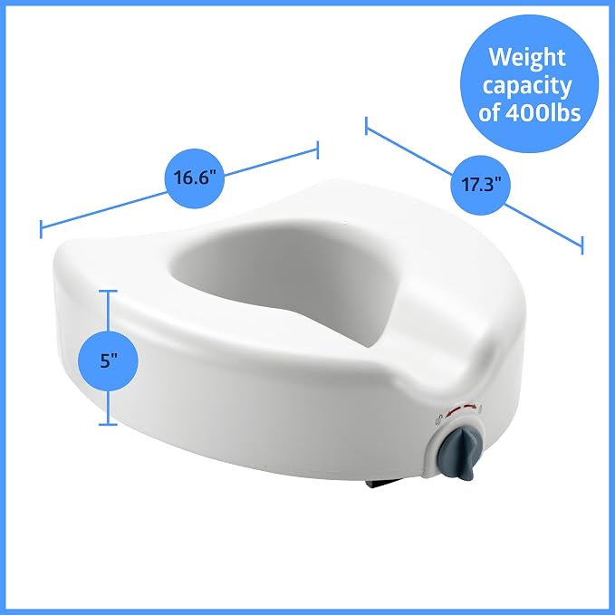 Medline 5" Raised Toilet Seat - Image 2