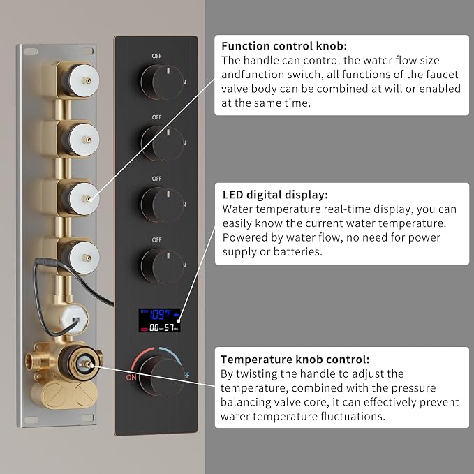 Oil Rubbed Bronze Digital Display Shower System - Image 7